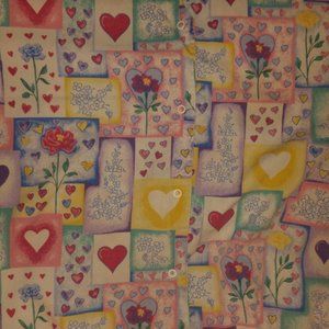 sz2X-LG EMT MEDIC NURSE VET SCRUB TOP HEARTS VALENTINES LOVE PATTERN ASO 00033